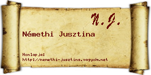 Némethi Jusztina névjegykártya