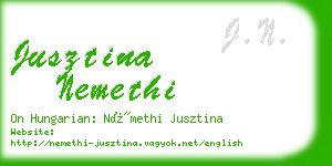 jusztina nemethi business card